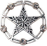 Keltský pentagram s bílými kameny - Amulet 