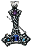 Thorovo kladivo s modrým kamenem (Mjollnir) - Amulet 