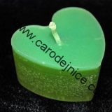 Svíčka srdce zelené  