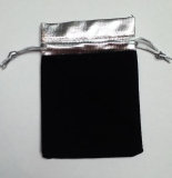 Sáček Samet černý stříbro 78x102mm