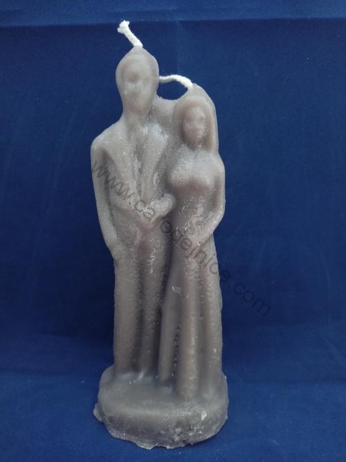 Svíčka figurální Pár šedý  