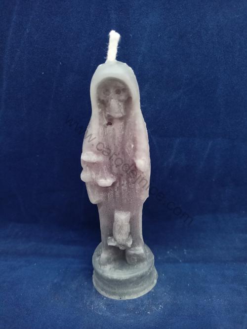 Svíčka figurální Santisima Muerte šedá  