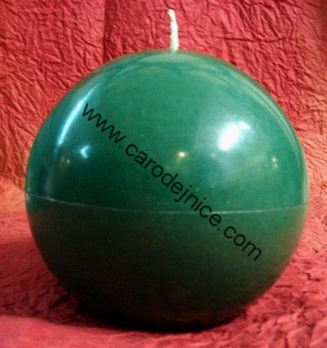 Svíčka koule zelená 12 cm  