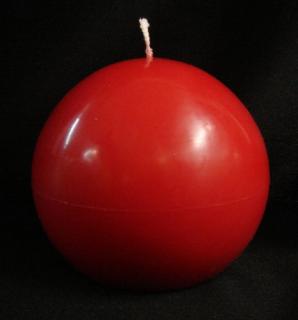 Svíčka koule červená 12 cm  