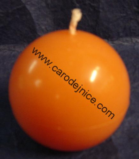 Svíčka koule oranžová 6 cm  