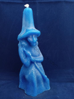 Svíčka figurální Čarodějnice modrá  