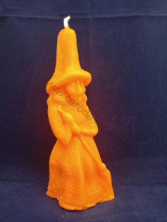 Svíčka figurální Čarodějnice oranžová  