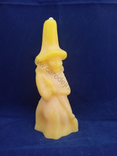 Svíčka figurální Čarodějnice žlutá  
