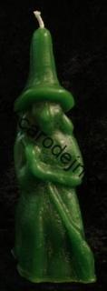 Svíčka figurální Čarodějnice zelená  