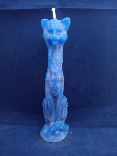 Svíčka figurální Kočka modrá  