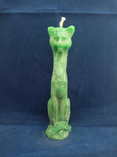 Svíčka figurální Kočka zelená  
