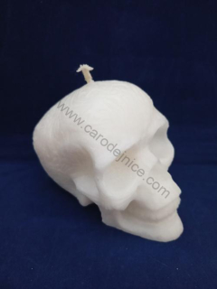 Svíčka figurální - Lebka střední bílá
