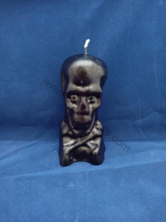 Svíčka figurální - Lebka vysoká černá