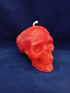 Svíčka figurální - Lebka střední červená