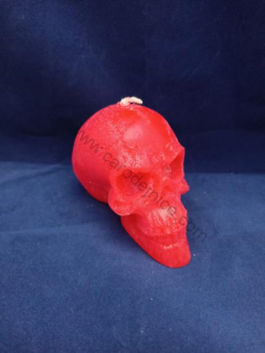 Svíčka figurální - Lebka malá červená