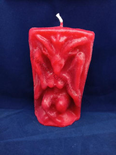 Svíčka figurální - Ďábel s křídly červený
