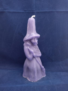 Svíčka figurální Čarodějnice fialová