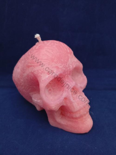 Svíčka figurální - Lebka střední růžová