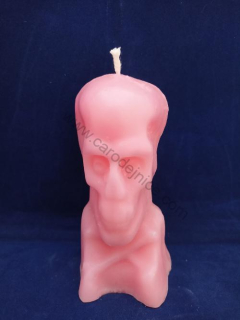 Svíčka figurální - Lebka vysoká růžová