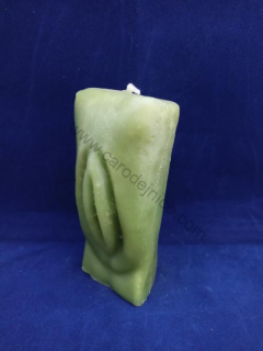 Svíčka figurální - Vagina zelená